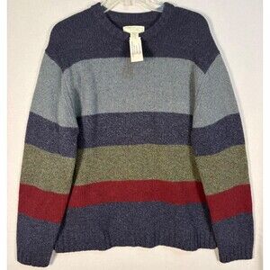 NWT Vtg American Eagle Sweater Mens L Blue Striped Lambswool  Y2K 90s Deadstock